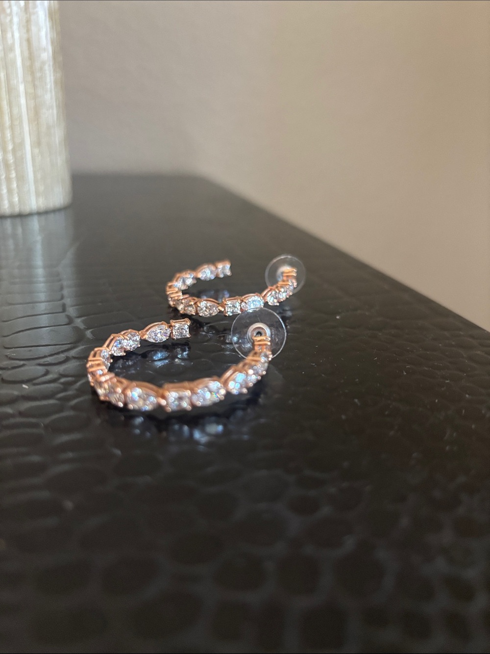 Swarovski Gold Crystal Hoop Earrings